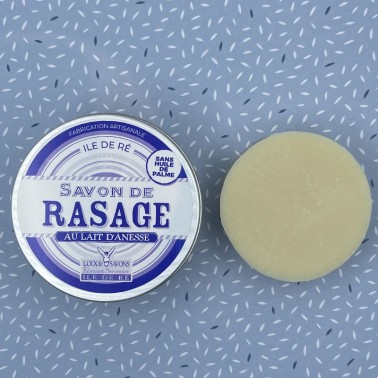 Savon artisanal à barbe au lait d'ânesse de l'île de Ré - sans huile de palme -