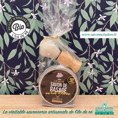 set rasage savon ânesse + blaireau